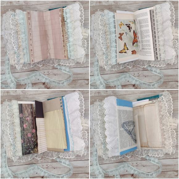 Turquoise Embellished Junk Journal: Flowers, Birds and Butterflies (Explore) - Picture 9 of 16